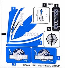 100 LEGO Stickers from 75915 Jurassic World New