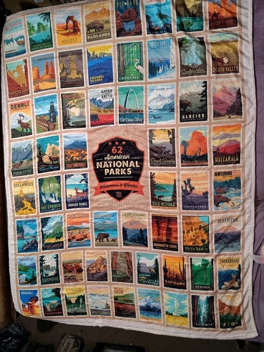 62 American National Parks Wilderness & Wonder Blanket Throw 60"X79" Cabin Core - Picture 4 of 4