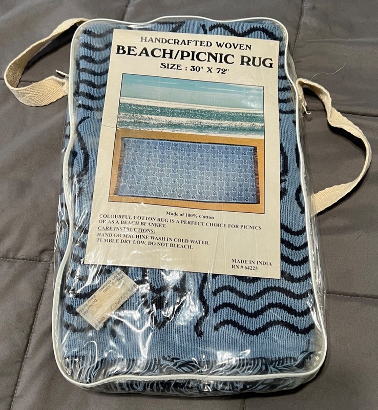 Cotton Beach Picnic Rug Throw Fringed Blanket 30" x  72" Made in India