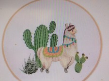 Cactus, Standing Llama Embroidery Kit For Beginners