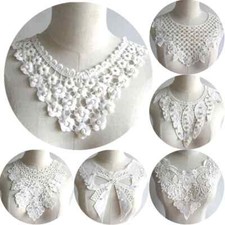 1PC Embroidery Lace Appliques Trims Collar Sew On Patches For Girl Dress T-shirt