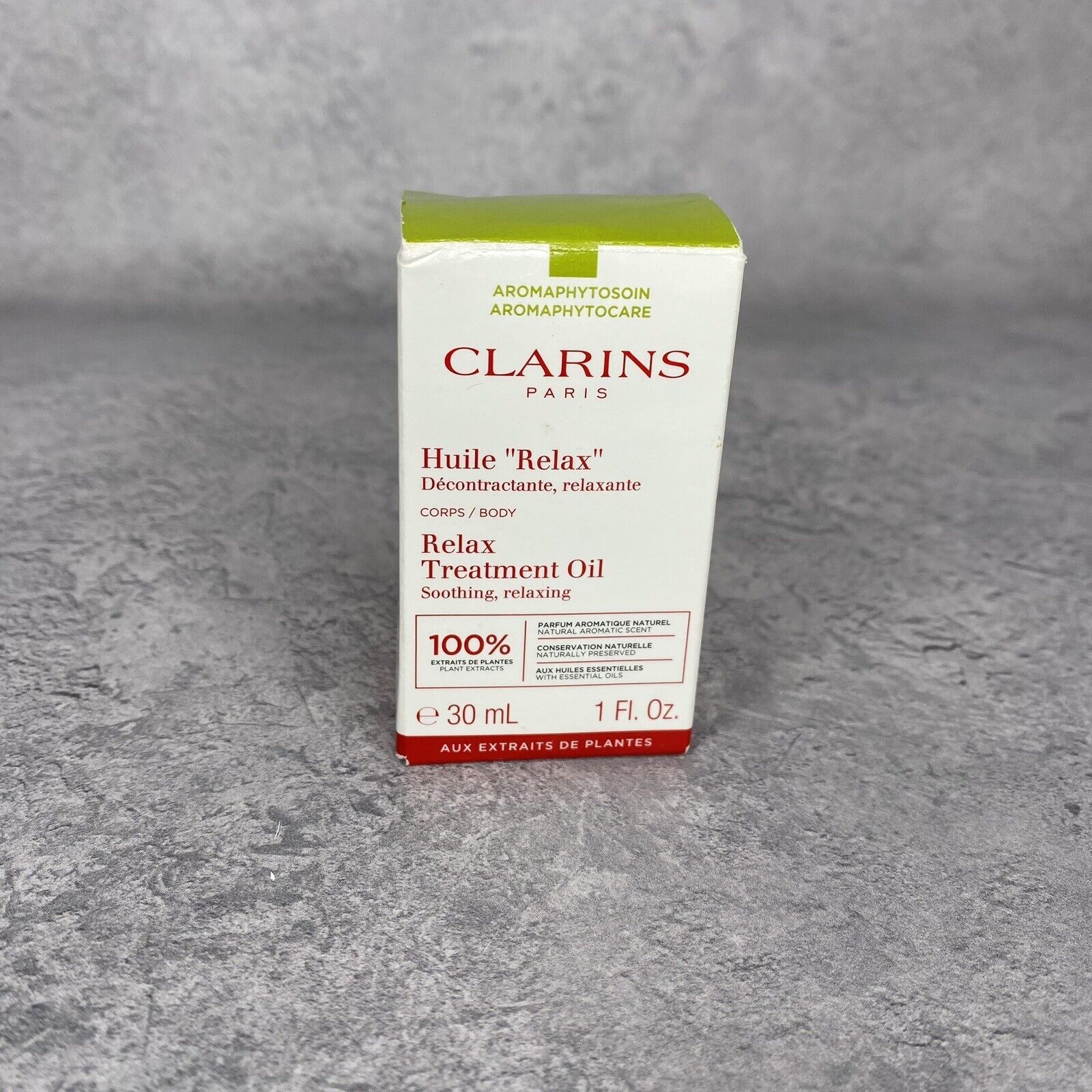 Clarins Relax Body Treatment Oil 30ml 100% Pure Plant Extracts Soothing Relaxing