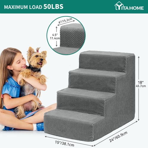 Small Dog Stairs Pet Stairs Pet Steps for Bed and Couch with Support Boards - Picture 15 of 23