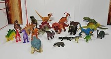  23 Hard Plastic Toy Dinosaurs Miniature Figures Figurine 2- 5" Tall Pre-owned