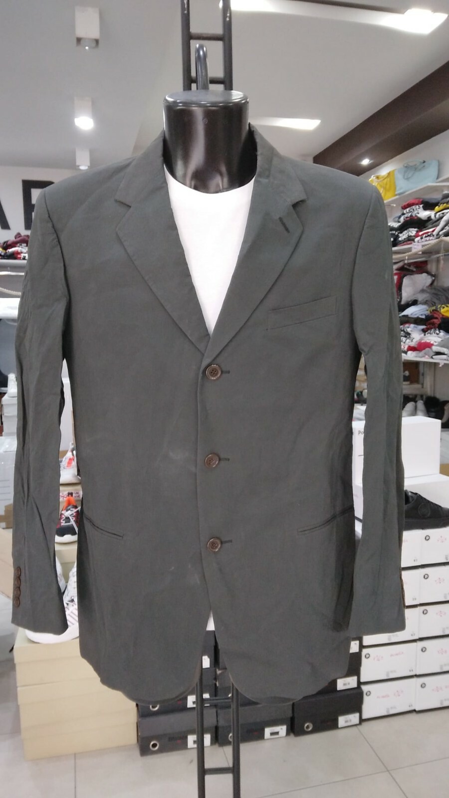 Dkny Linen Jacket Men Gray Donna Karan New York New Size 42 Gc367lz