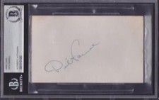 Turk Dick Farrell (d.1977) Signed 3x5 Index Card BAS Autographed 1956 Phillies