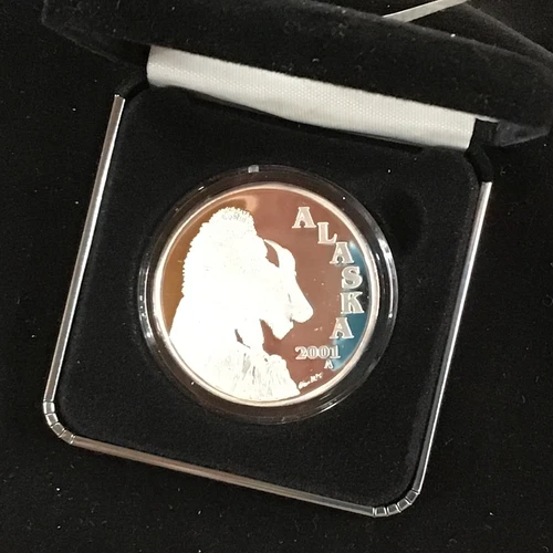 2001 Alaska Mint State Medallion Proof Silver Art Medal      E9617