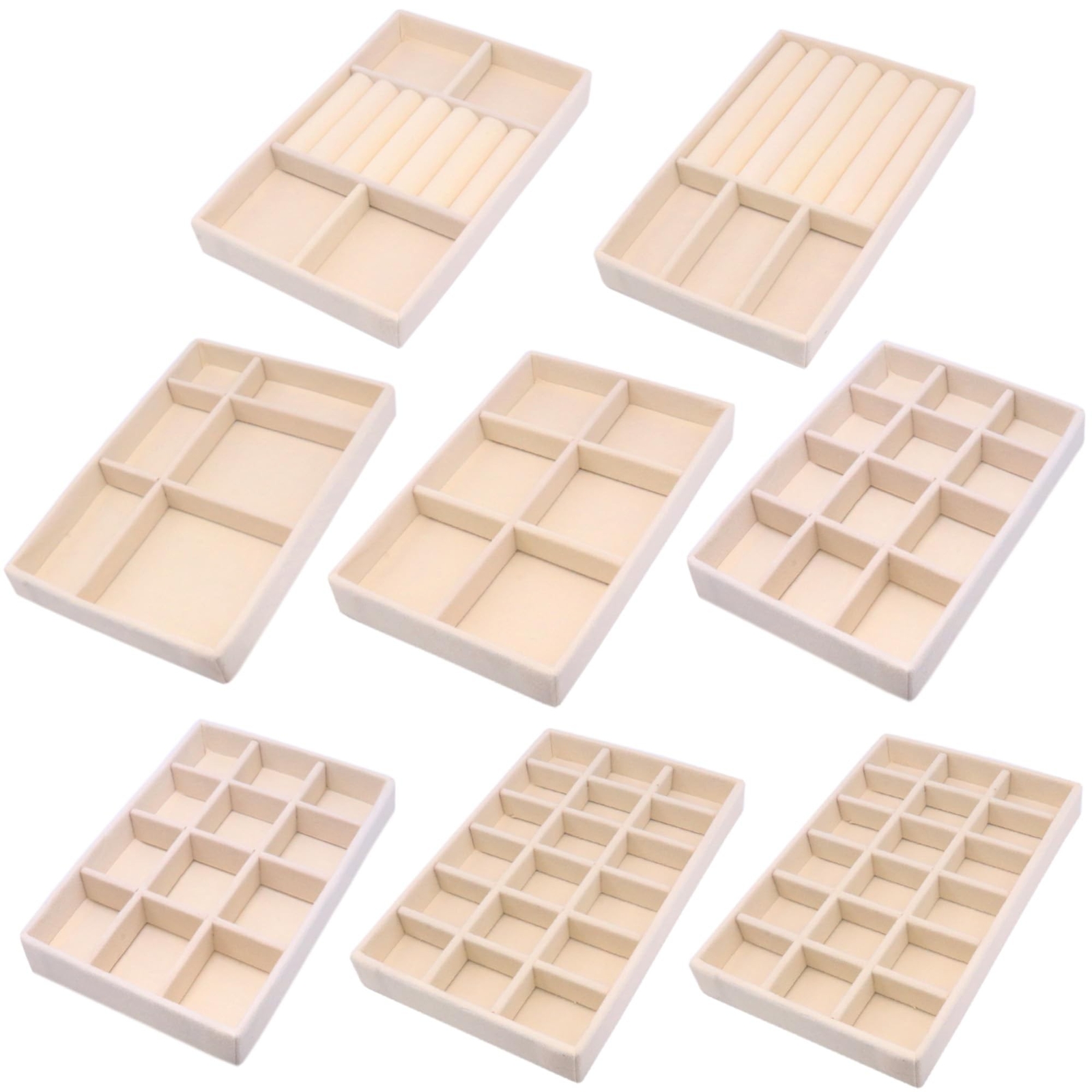 Jewelry Organizer Drawer 8 Set Jewelry Boxes Velvet Jewelry Drawer Organizer ...