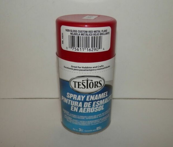 Testors Ruby Red Metal Flake 1629 Spray Enamel Paint 3oz Can for sale