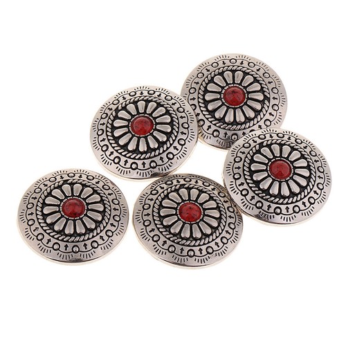 36 Stück Türkis-Nieten-Set – 12 Sets, Rund & Blumig, Für Leder, Schuhe, DIY, Western-Look