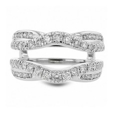 2.50 Lab Created Diamond 14K White Gold FN Enhancer Wrap Guard Engagement Ring