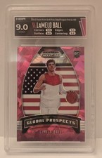 2020-21 Panini Prizm DP - Lamelo Ball Global Prospects Pink Ice #98 PSA 9