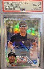 ANTHONY VOLPE 2023 Topps Chrome RC LOGOFRACTOR AUTO PSA 10 9/25