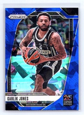 Carlik Jones 2024-25 Panini Prizm EuroLeague #78 Blue Ice Prizms #/125