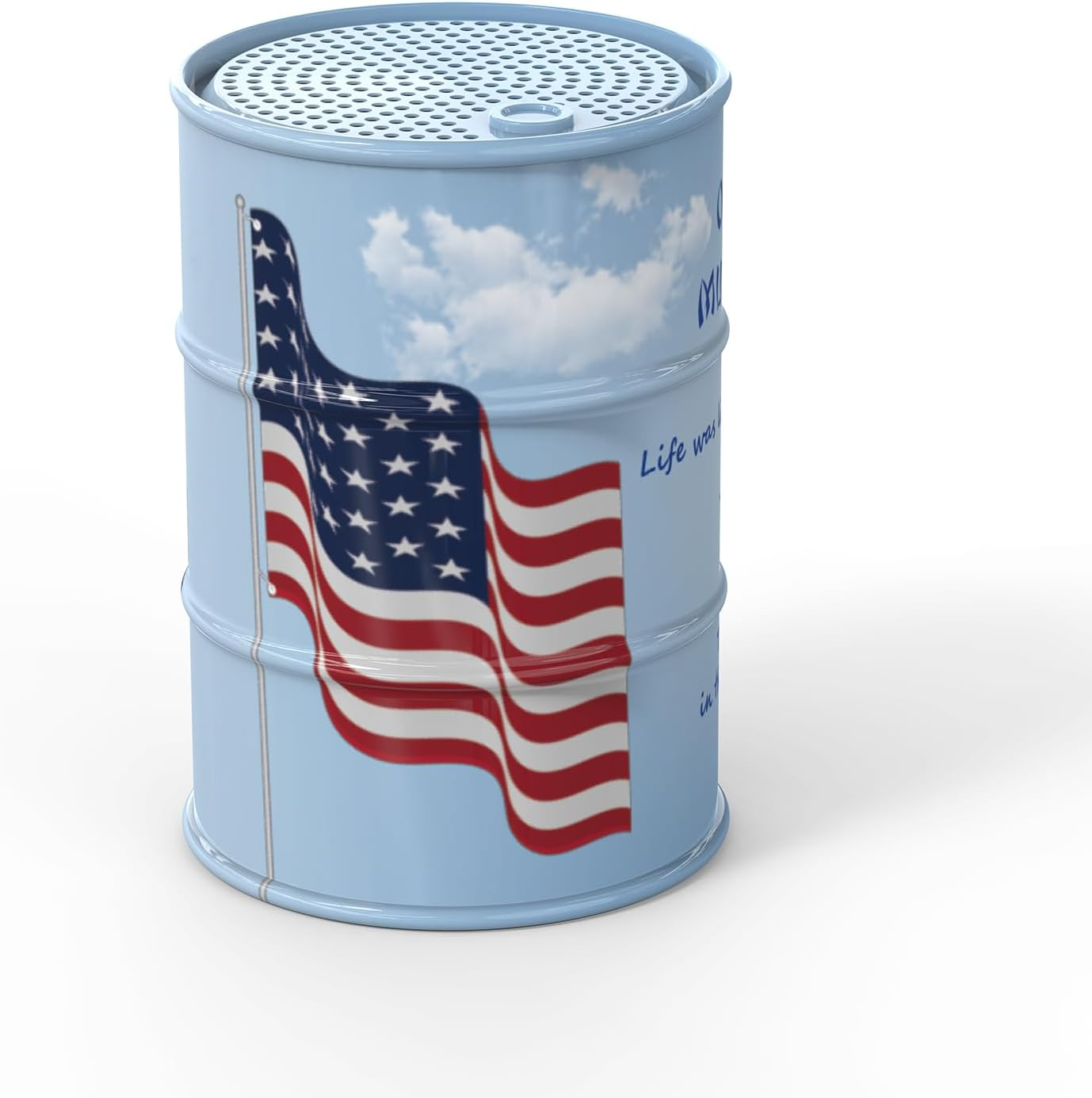 Oil Drum Wireless Bluetooth Speaker - Small Metal Speaker with American Flag Design