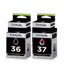 4x Lexmark 36 37 Genuine OEM Ink X Series X3650 Z Series Z2420, 2 BLACK 2 COLOR