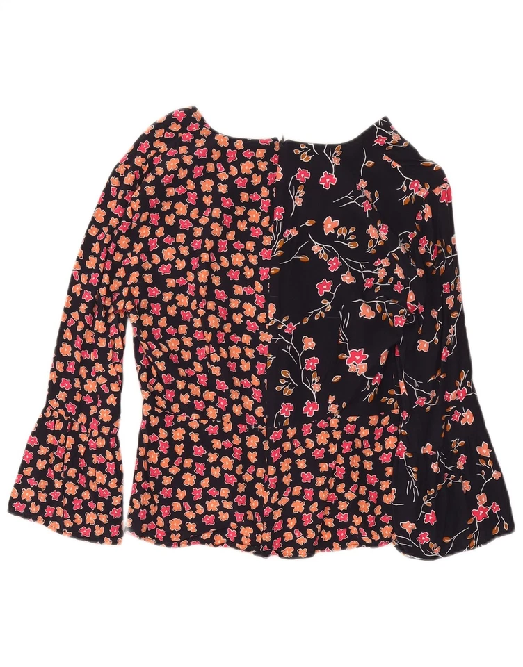 FRENCH CONNECTION Womens Crop Blouse Top UK 8 Small Navy Blue Floral MI17 - Image 2 of 3