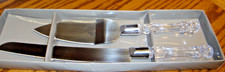 Silver Clear Knife Server Set Faux-Crystal Handles Cake-Serving Tableware 248