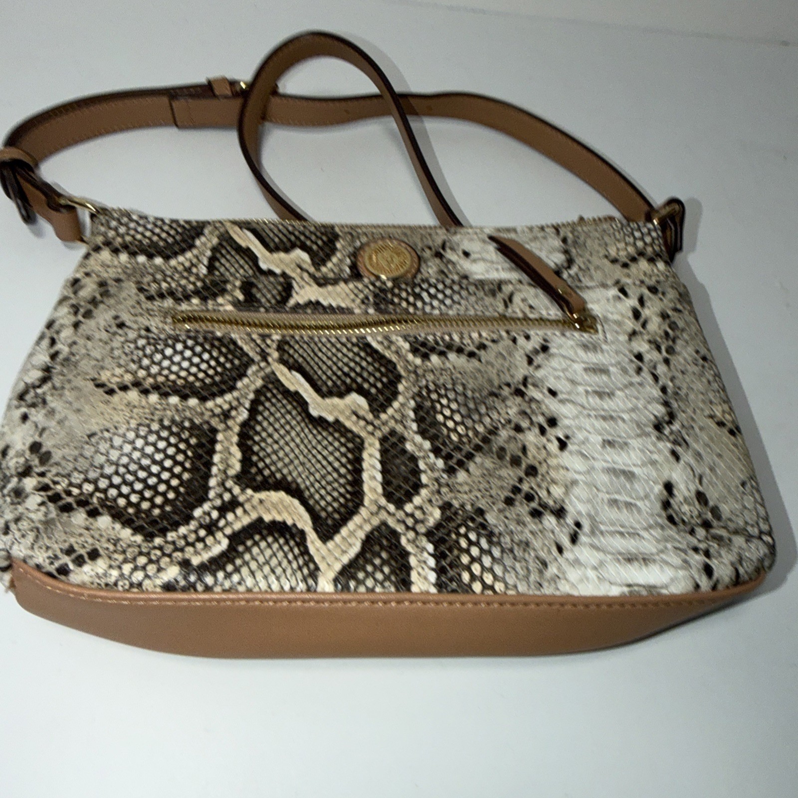 Anne Klein, Python Faux leather EUC crossbody Pur… - image 1