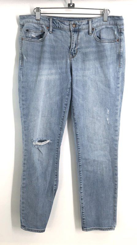 Gap Women's Light Wash Always Skinny Destructed Denim Jeans Sz 30R