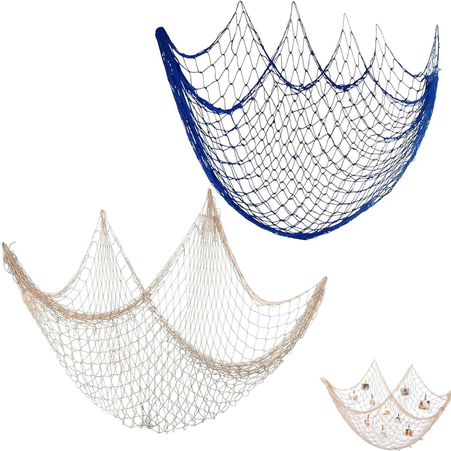 Handgefertigtes Baumwollfischernetz Schwarz L Wellness Dekoration Indoor Outdoor