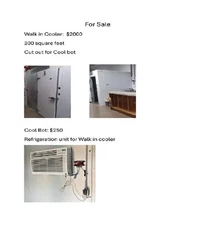 used walk-in cooler; 300 square feet; cut out for "cool-bot"