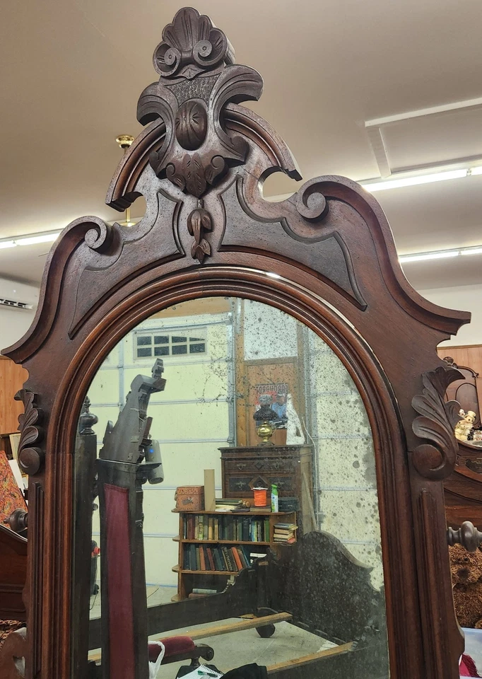 Victorian 1865-1875 Walnut Renaissance 3 Drawer Dresser W/Mirror + Marble Top - Image 2 of 4
