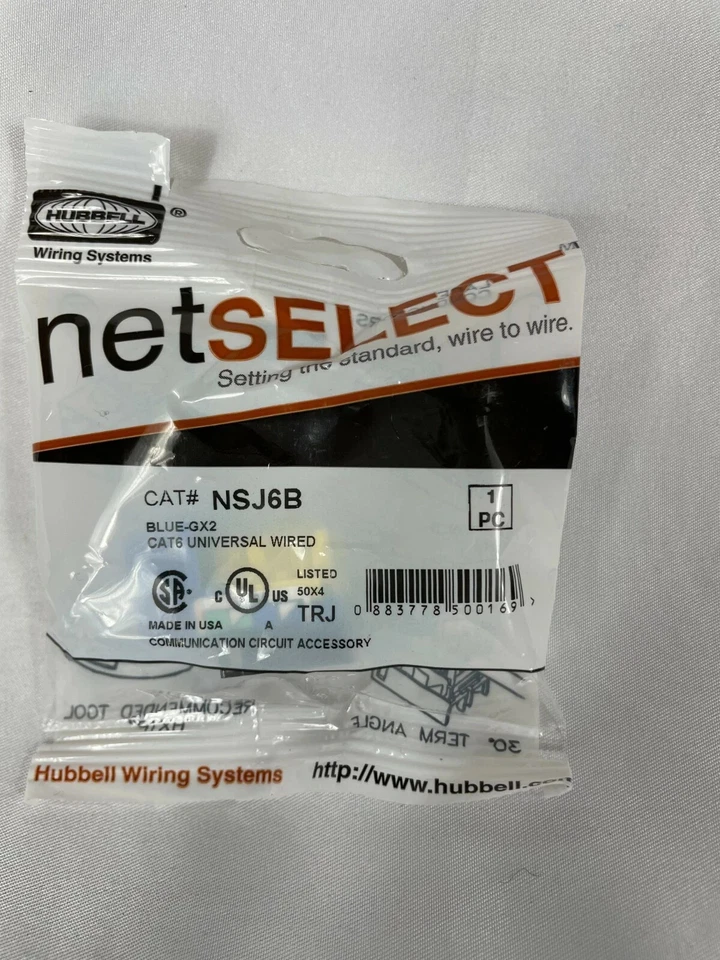 25 sistemas de cableado Hubbell NETSELECT Cat# NSJ6B azul-GX2 CAT 6 universales con cable Foto 2 de 4