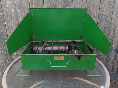 RARE Vintage 1940s Coleman Camp Gas Stove M #415 Brass Tag Nice1 USA   