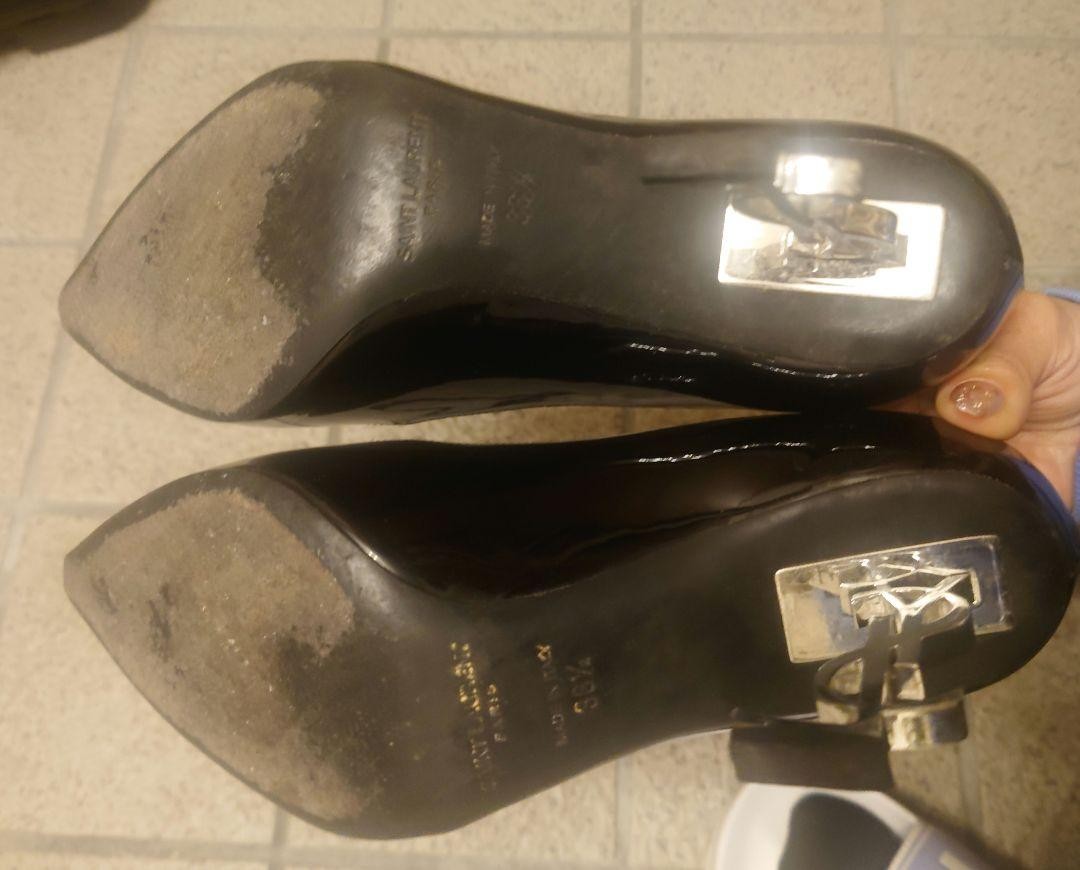 Autentiche decolte Yves Saint Laurent tacco alto a punta nere taglia 36 5 donna