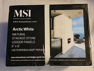MSI Arctic White Ledger panels 6'' x 6'' Marble Wall Tile 2.0 Sq Ft Per case. New!
