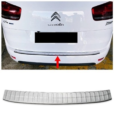 Chrome Rear Bumper Protector BRUSHED S.STEEL For CITROEN C4 PICASSO 2013 ONWARDS
