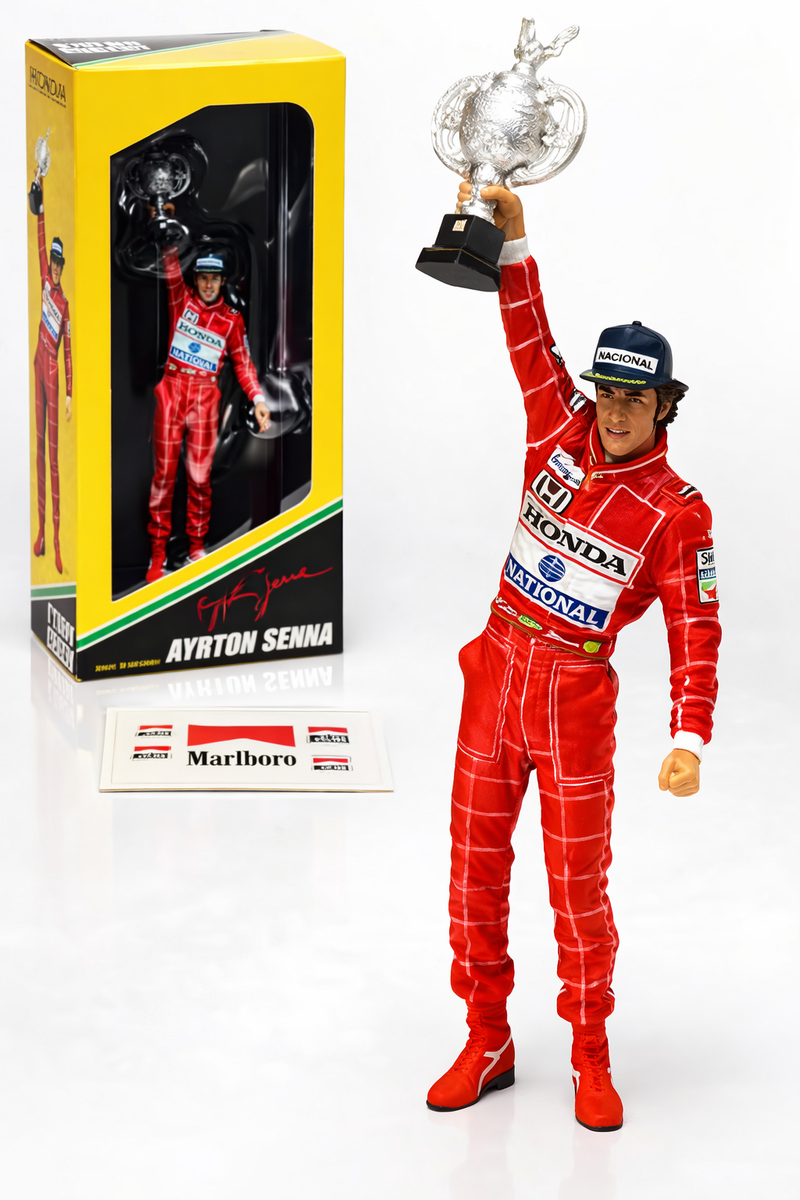 TSM 1/18 Ayrton Senna Figurine Holding Trophy TSM12AC28 figure