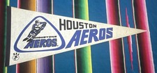 WHA Houston Aeros Vintage Rare 1970's Team Logo Hockey Pennant