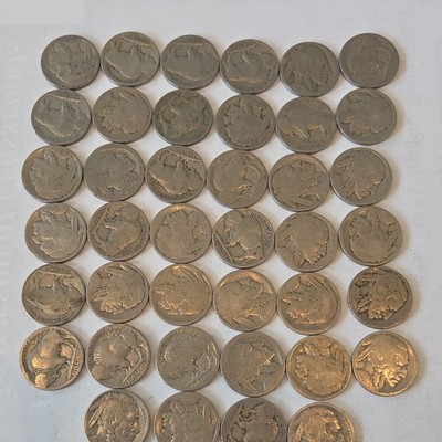 Buffalo Nickels 5C  40 Coins  Circulated US Copper
