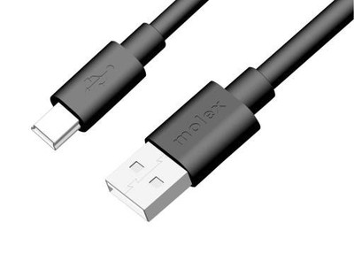 5Pc MOLEX 68768-0404 USB Cable, USB Type A Plug, Mini USB Type B Plug, 1 m,