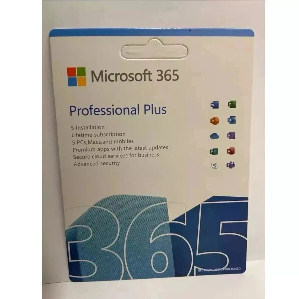 Microsoft Office 365 Pro Plus Windows PC or Mac Card 5 User Devices lifetime