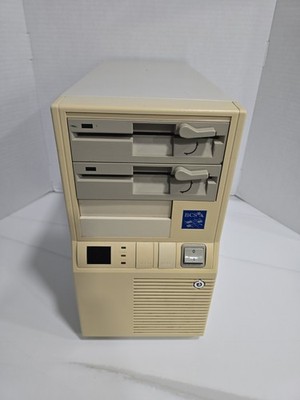 Vintage BCS 486DX Computer Tower w/ 2 Floppy Drives 5.25'' DOS 6.22 Memory 7168K