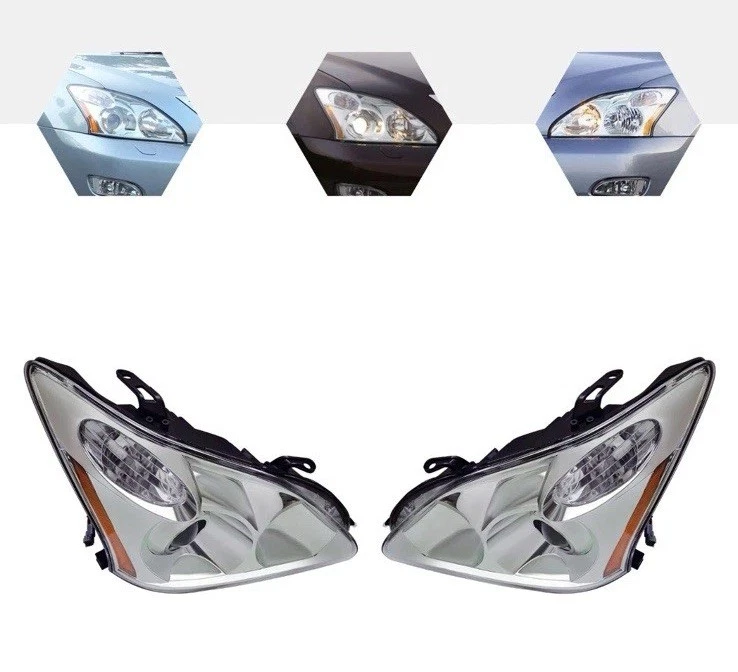 1 Pair HID+Halogen Headlights Headlamps For 2004-2009 Lexus RX330 RX350 RX400h - Image 3 of 4