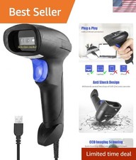 USB 1D Barcode Scanner, Handheld Wired CCD Barcode Reader 1