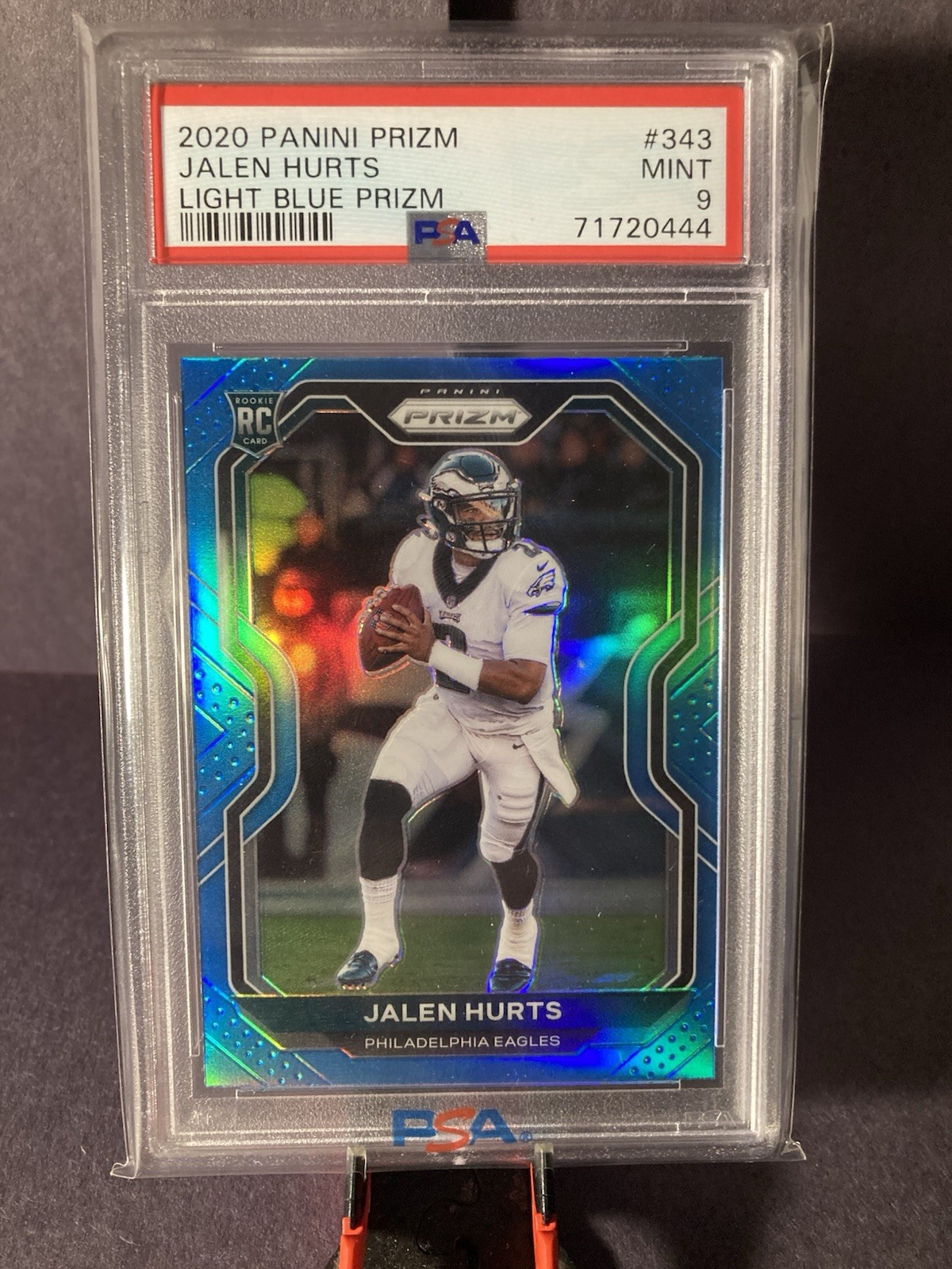 2020 Panini Prizm - Rookie Jalen Hurts #343 PSA 9 Light Blue Prizm (RC)