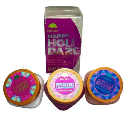 Tree Hut Happy Holidaze Shea Sugar Body Scrubs, Trio Gift Set