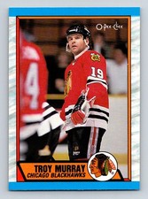 #219 Troy Murray 1989-90 O-Pee-Chee Chicago Blackhawks