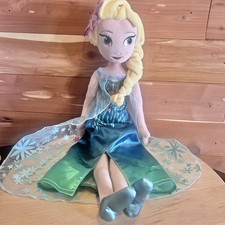 Disney Store Frozen Fever ELSA 19 Plush Doll Dress Flower Sold Out Retired