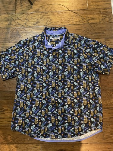 Tommy Bahama Tiki Tropics Hawaiian Camp Shirt 100% Silk Men’s Size XLT