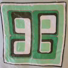 Totes Water Repellent Square Rain Scarf 26x27, 70s, Green