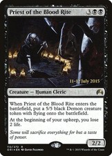 Priest of the Blood Rite [Magic Origins Prerelease Promos] Heavily Played Foil
