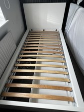 IKEA Malm Single Bed Frame with 2 Storage Box Drawers, White
