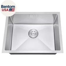 Brushed Stainless Steel 23 In. Single Bowl Undermount Scratch-Resistant Nano Kit