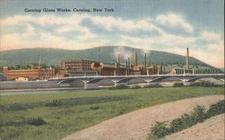 Corning Glass Works,NY Tichnor Steuben County Original Vintage Postcard